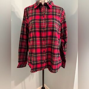 NWT L.L. Bean Red and Black Plaid Shirt